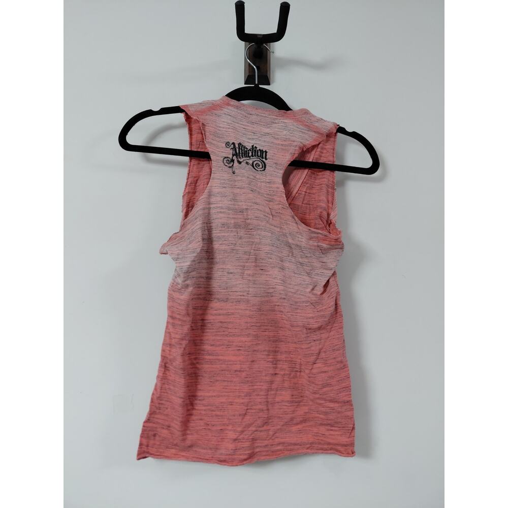 Affliction Graphic Print Tank Top Pink Knit Sleeveless Women Size XS - Picture 2 of 6